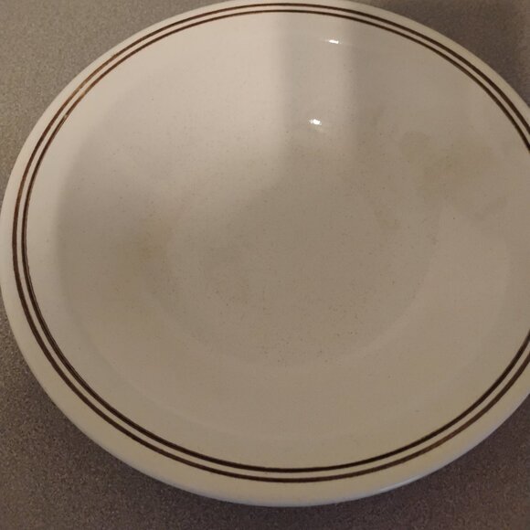 Mt Clemens Pottery Serving Bowl Brown Band Rim - Picture 1 of 4